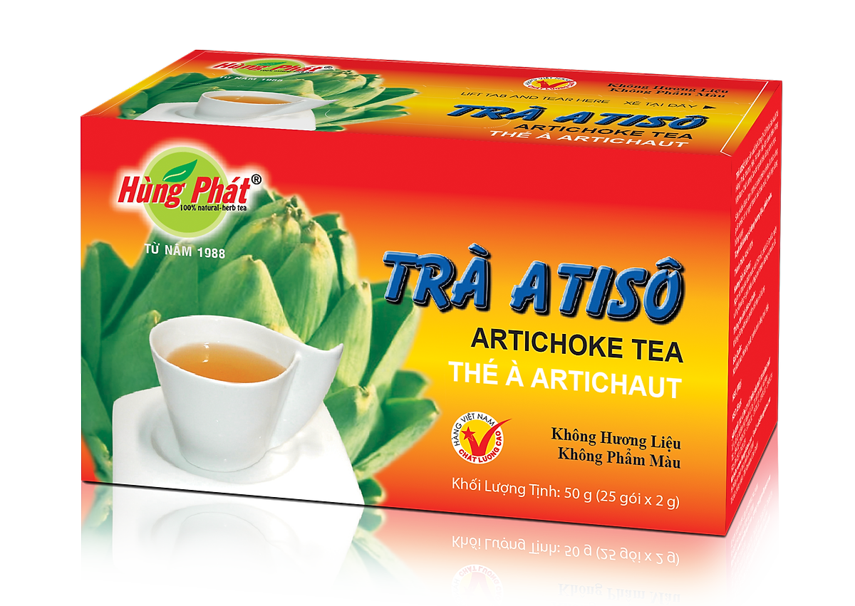 Trà Túi Lọc Atiso Thanh Lọc Cơ Thể Hỗ Trợ Tăng Cường Chức Năng Gan Hộp 25 Gói - Thương hiệu Hùng Phát