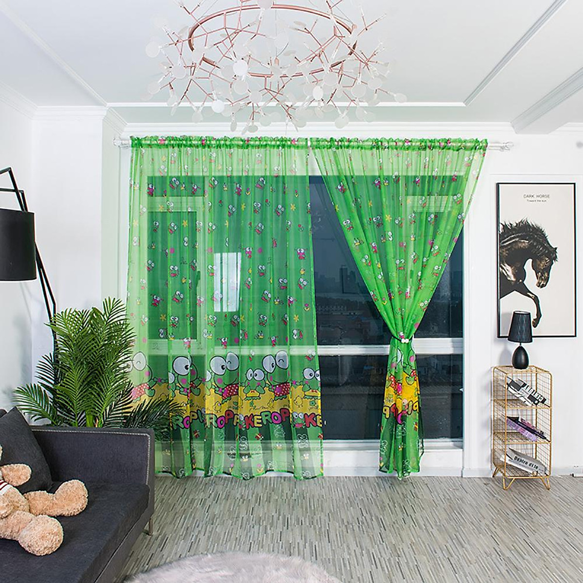 Mua Cartoon Printing Curtain Tulle Breathable Drapes for Home Living Room Balcony Decoration Mua Cartoon Printing Curtain Tulle Breathable Drapes for Home Living Room Balcony Decoration