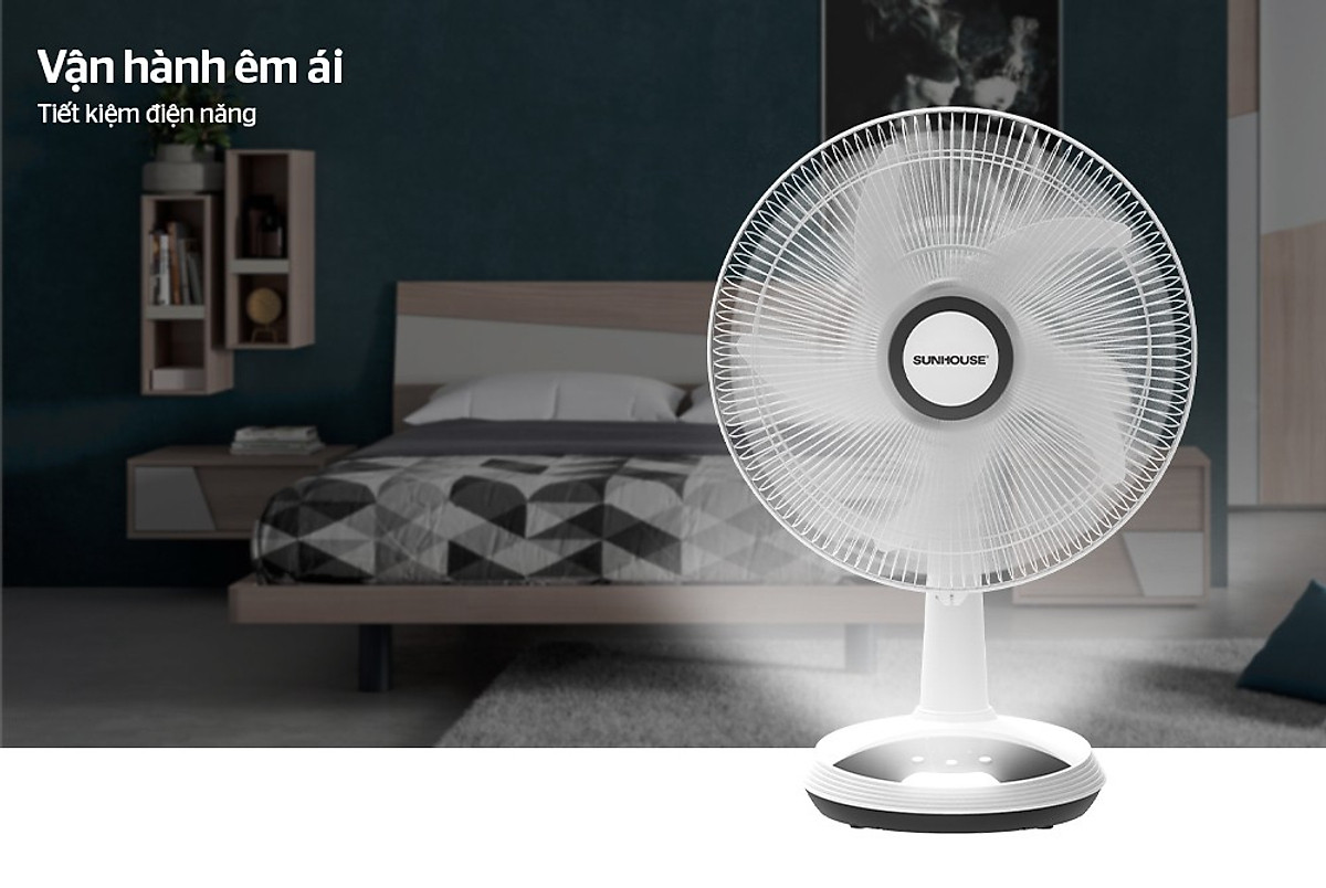 Quạt tích điện Sunhouse SHD7228, Quạt sạc điện SHD7223, SHD7116, SHD7115, Hàng chính hãng, Bảo hành 12 tháng