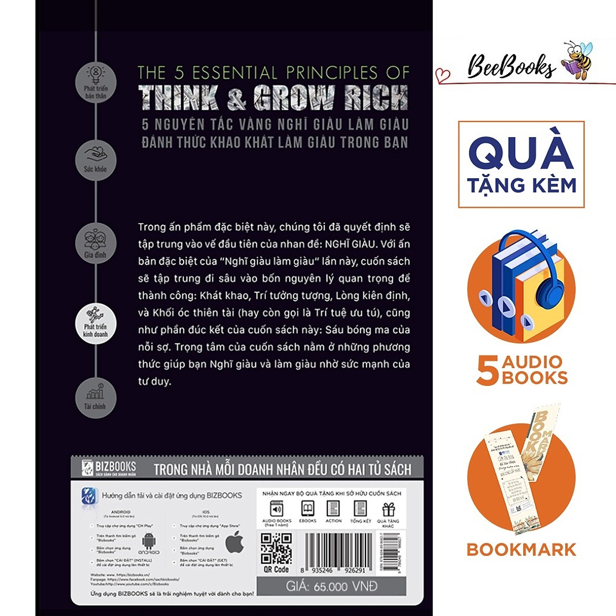 #1 BestSeller- Thinks & Grow Rick (Tặng Kèm BookMark)- 5 Nguyên tắc vàng nghĩ giàu làm giàu. Đánh thức khao khát làm giàu trong bạn