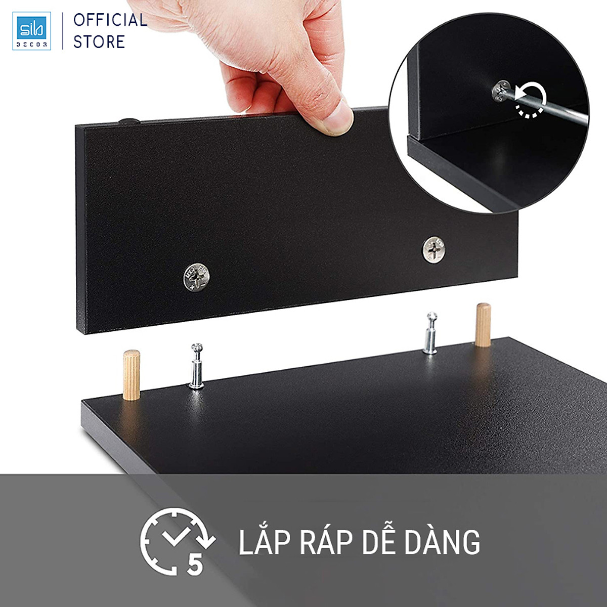 Kệ Gỗ Để Màn Hình Bàn Làm Việc 2 Tầng SIB Decor KDB03