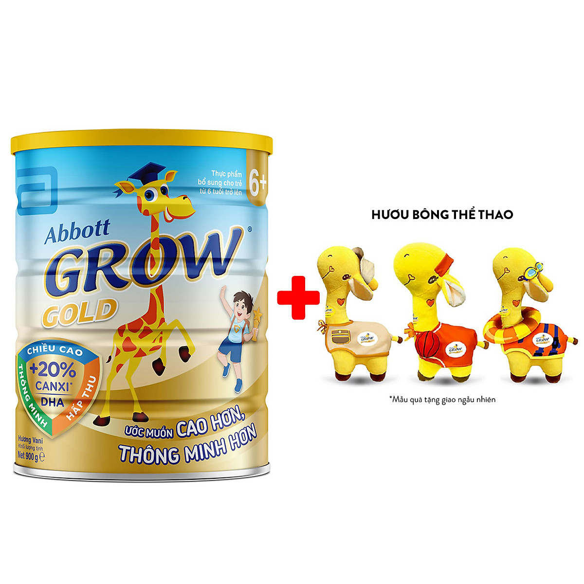 Sữa Bột Abbott Grow Gold 6+ (Lon 850g) + Tặng 1 Hươu bông lễ hội mẫu ngẫu nhiên