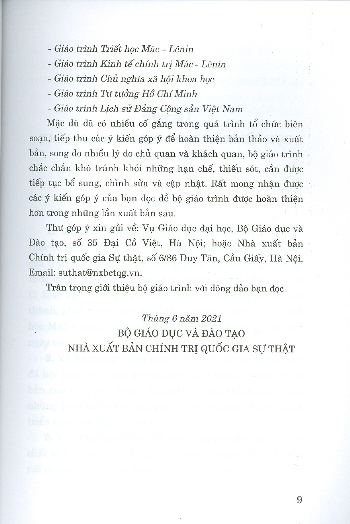 Combo 3 cuốn Giáo Trình Triết Học Mác – Lênin + Giáo Trình Tư Tưởng Hồ Chí Minh + Giáo Trình Chủ Nghĩa Xã Hội Khoa Học (Dành Cho Bậc Đại Học Hệ Không Chuyên Lý Luận Chính Trị) - Bộ mới năm 2021