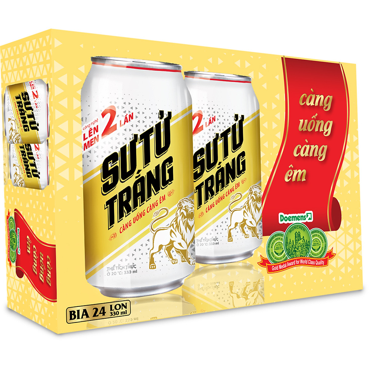 Thùng 24 Lon Bia Sư Tử Trắng 330 Ml | Tiki