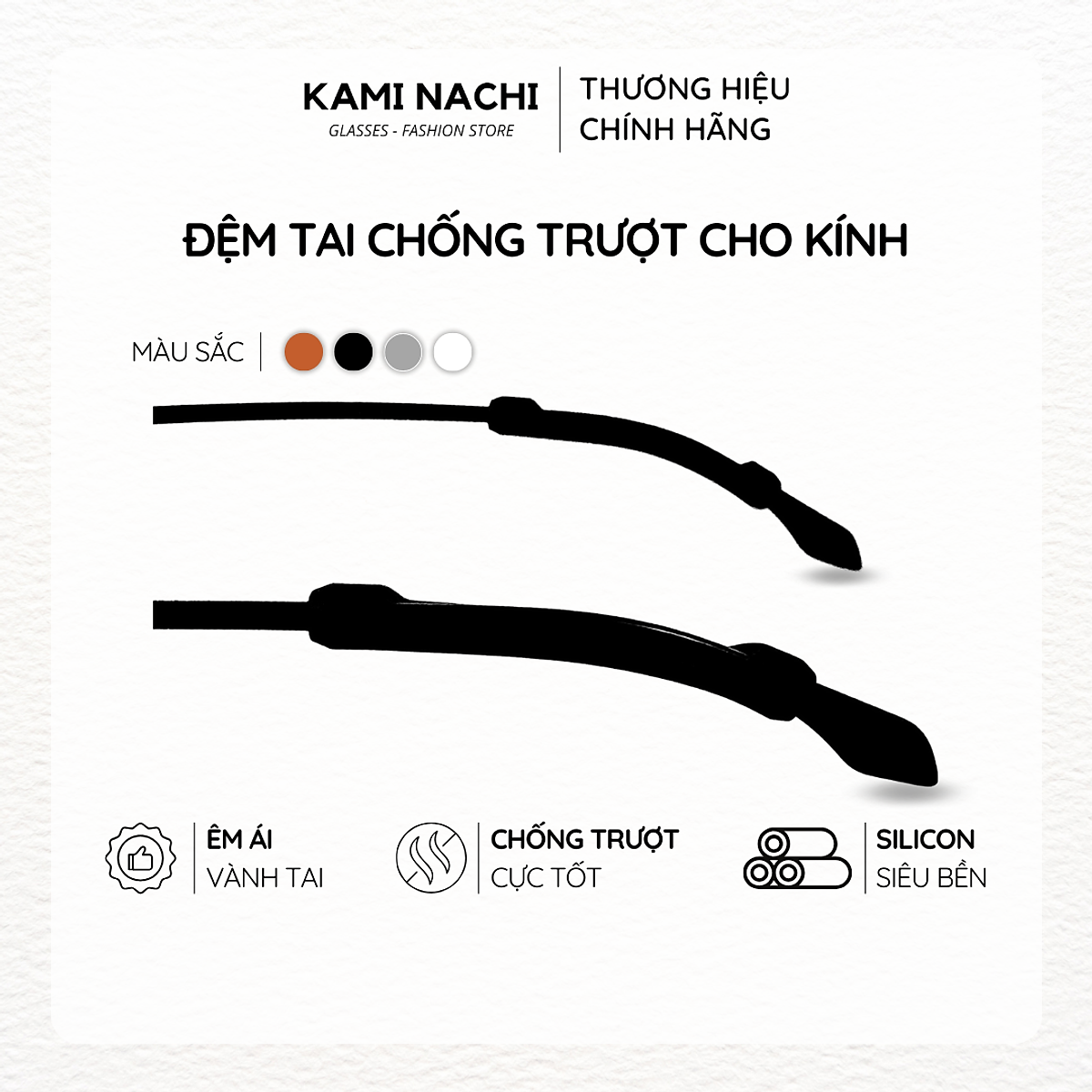 Miếng đệm làm êm tai cho kính bằng silicon siêu bền hình con sâu chống trượt KAMI NACHI