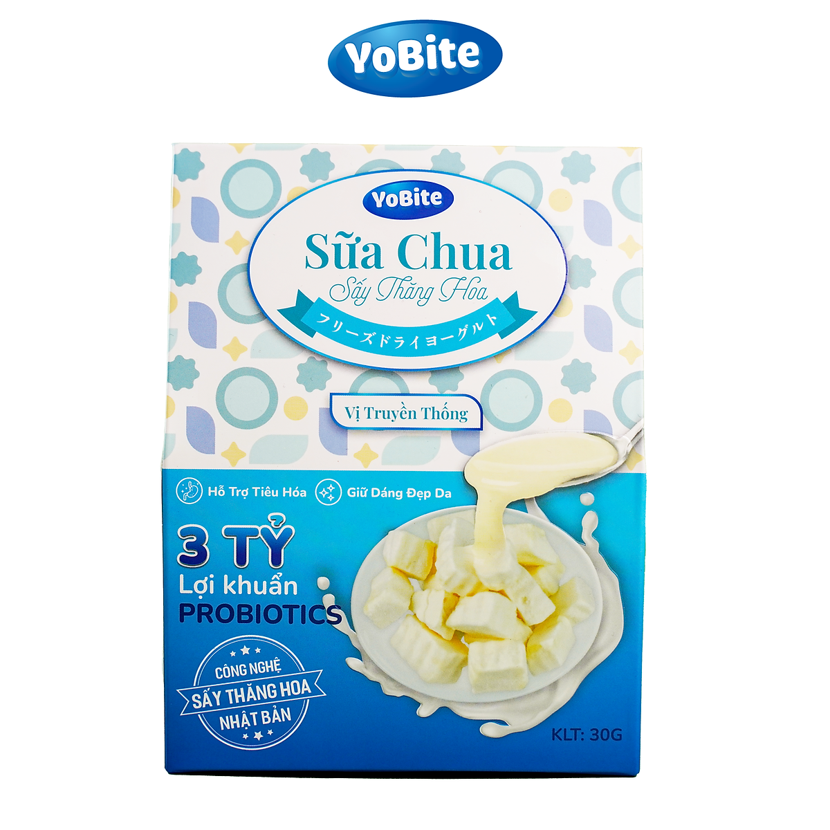 Sữa Chua Khô Sấy Thăng Hoa YOBITE Vị Truyền thống 30gr Hỗ Trợ Tiêu Hóa Tăng Cường Đề Kháng
