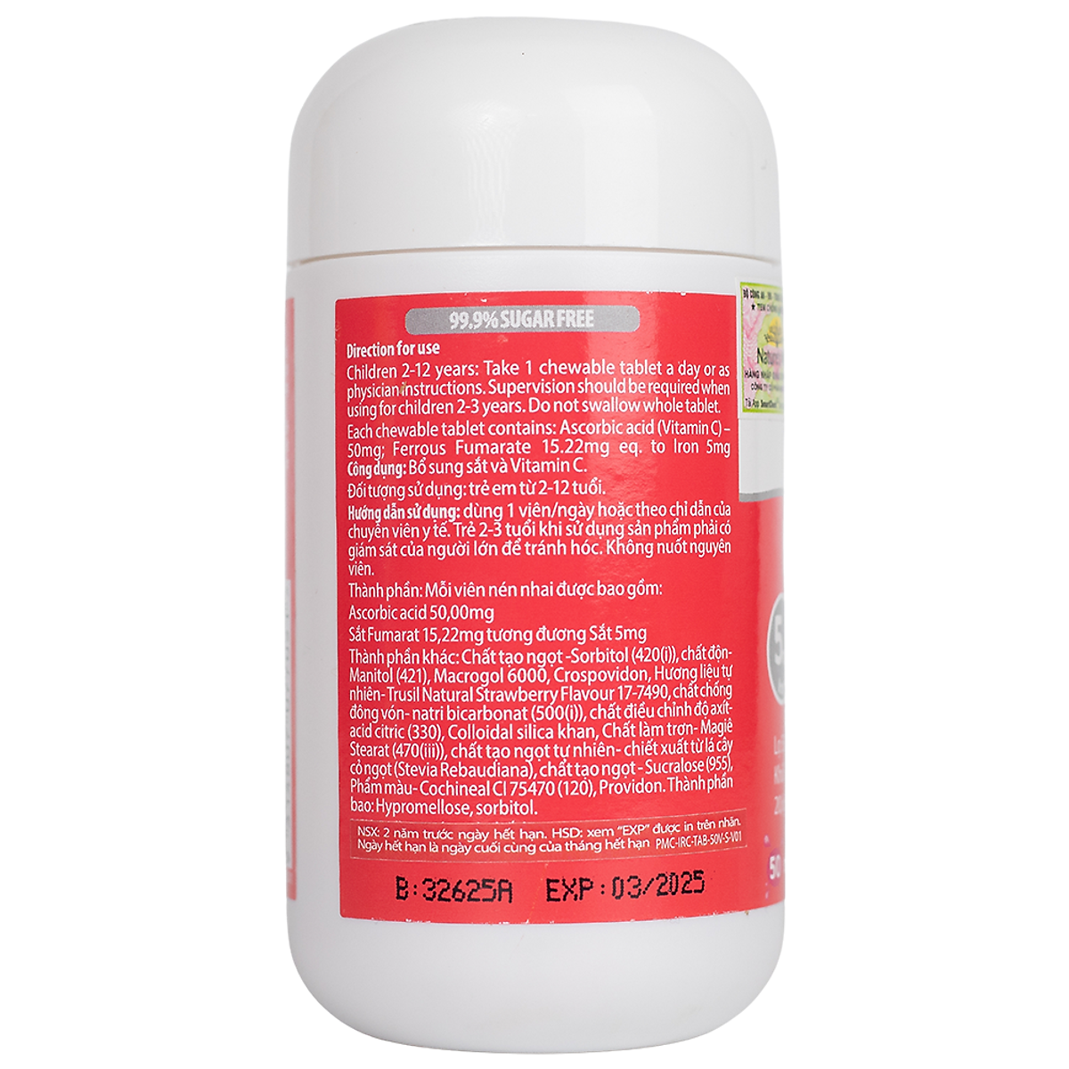 Nature's Way Kids Smart IRON C - Bổ Sung Sắt Cho Trẻ Em (50 viên /Lọ)
