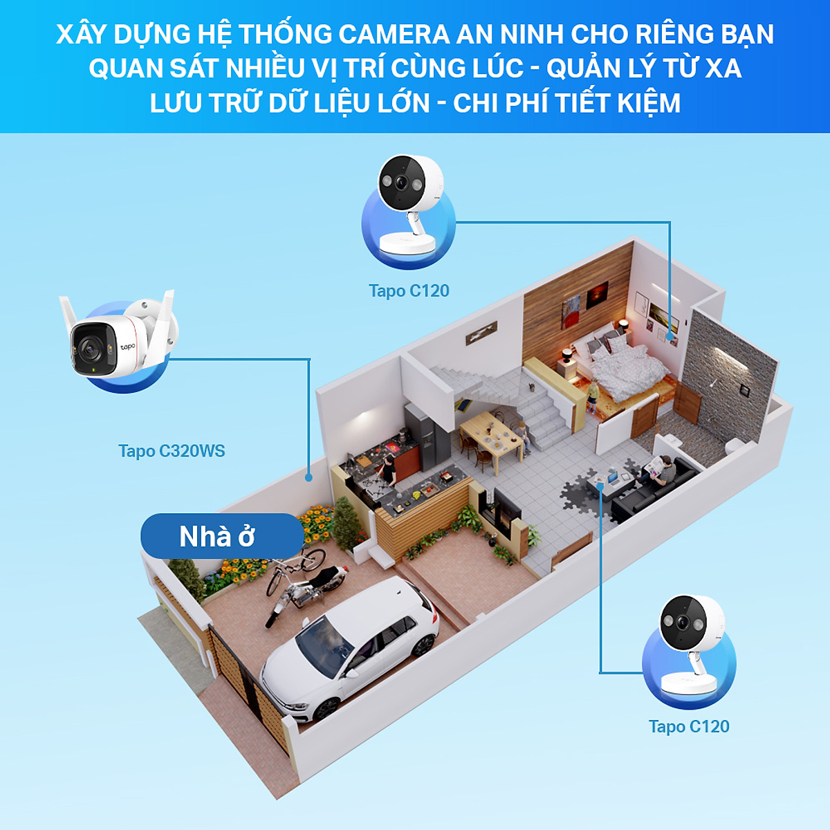 Camera Wifi TP-Link Tapo C120 Trong Nhà/ Ngoài Trời Chống Nước, Đế Nam Châm, Độ Phân Giải 2K QHD - Hàng Chính Hãng