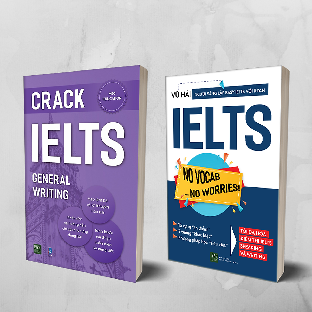 Combo 2 Cuốn: Crack IELTS General Writing + IELTS No Vocab - No Worries!