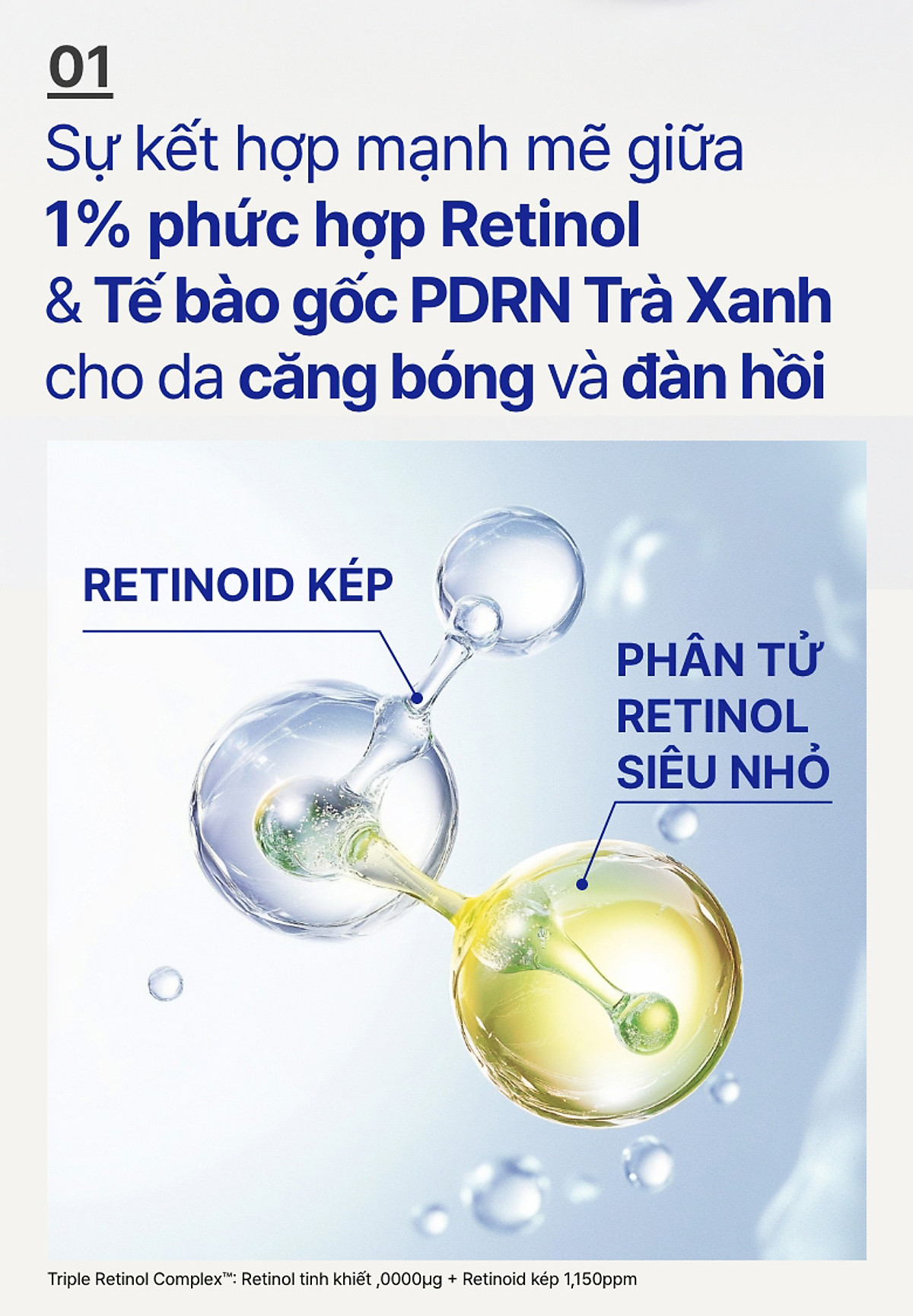 Serum Retinol PDRN tế bào gốc trà xanh cho da căng bóng đàn hồi 25ml