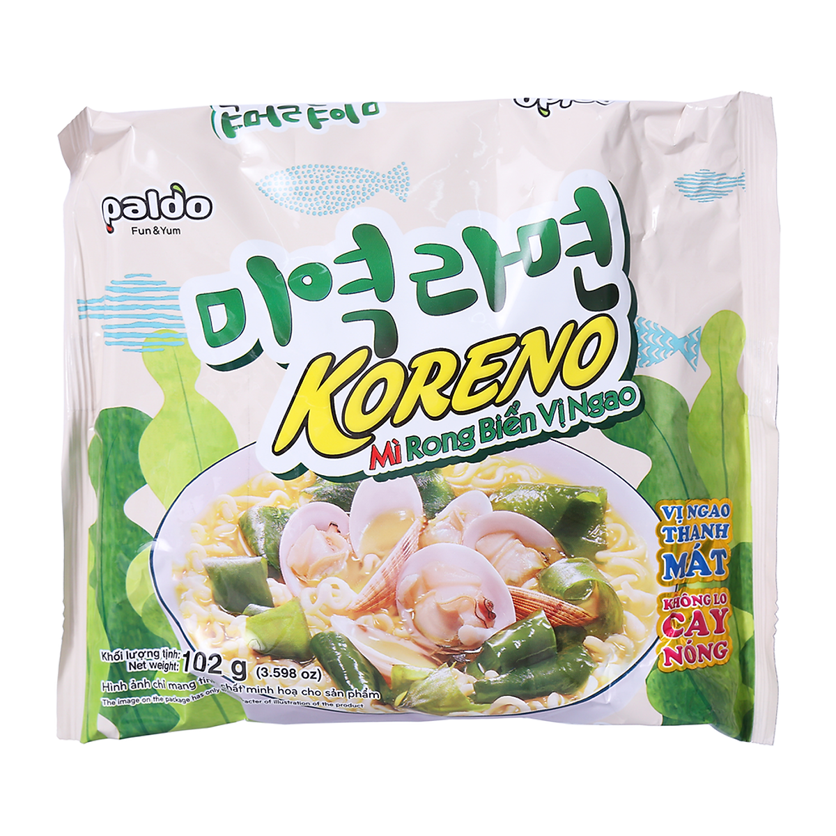 Mì Koreno Rong Biển Vị Ngao 102G - Mì ăn liền, phở, cháo