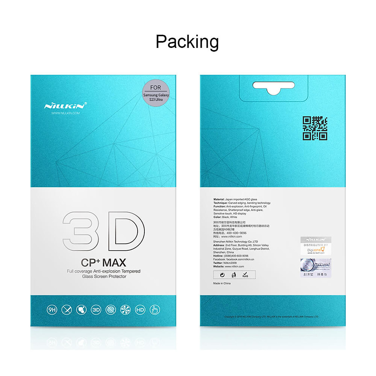 Miếng dán kính cường lực full 3D cho Samsung Galaxy S23 Ultra hiệu Nillkin 3D CP+ Max chỉ mỏng 0.3mm Kính AGC Japan, Chống lóa hạn chế vân tay, bảo vệ đôi mắt - hàng nhập khẩu
