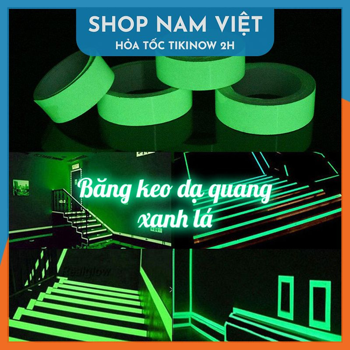 Băng Keo Dạ Quang (Phát sáng trong đêm) Trang Trí Nhà Cửa, Dán Nội Thất