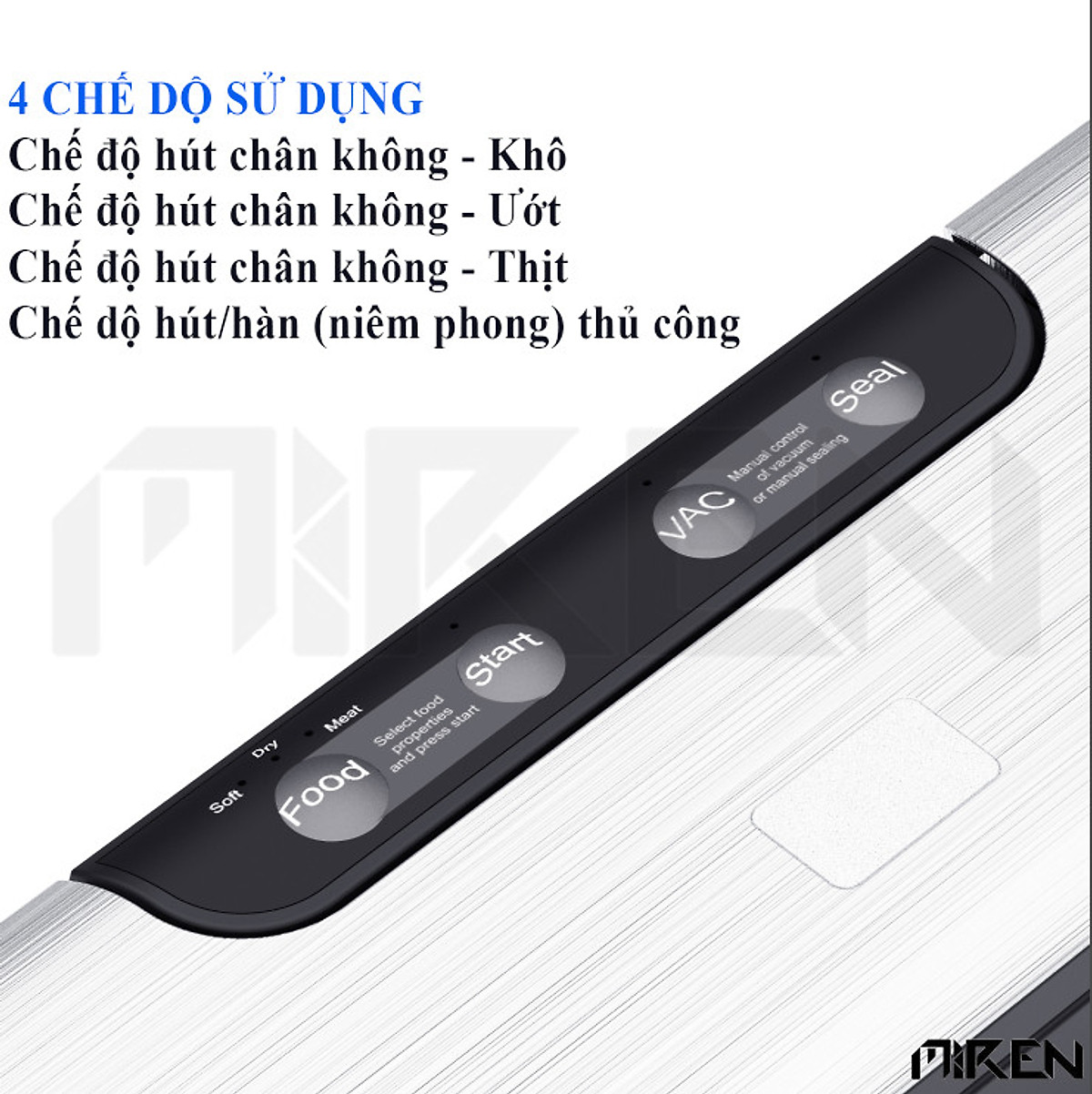Máy Hút Chân Không Thực Phẩm Vacumm Sealer Đa Năng Hàn Miệng Túi Cao Cấp – Chế Độ Hút Khô, Ướt, Thịt & Chế Độ Hút, Seal Thủ Công Cho Thực Phẩm Rau Củ Quả. Hạt, Bột, Mềm Tùy Chọn. Hàng Chính Hãng