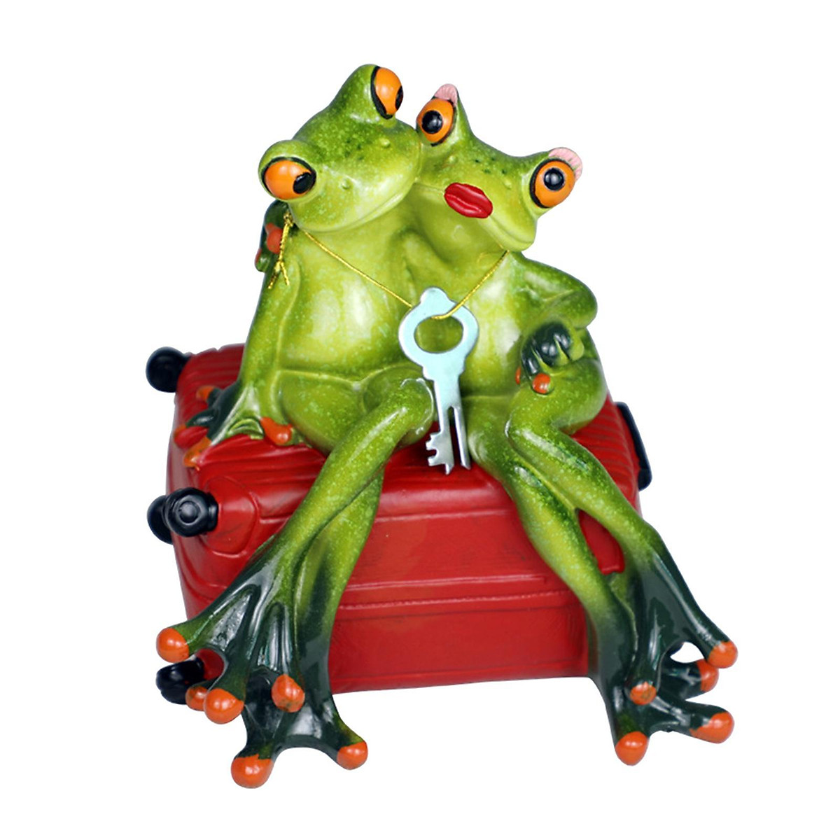 Frog Lovers Statue Indoor Animal Figurine Ornaments Home Tabletop ...