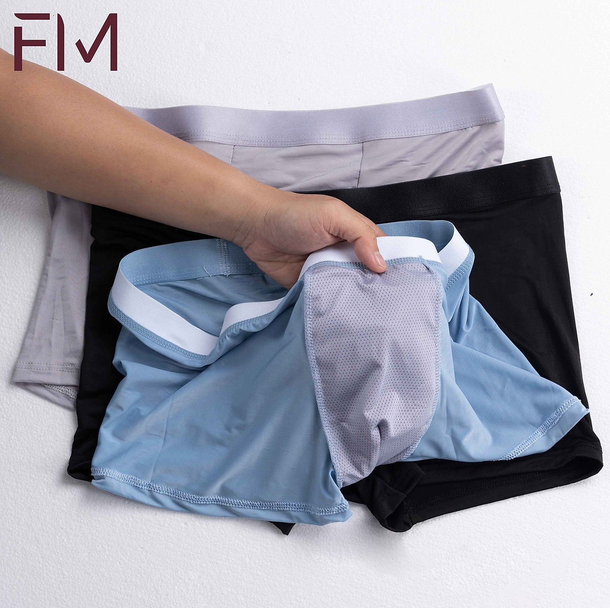 Combo 3 quần lót boxer trơn, chất thun mềm mịn thấm hút mồ hôi tốt, co giãn tốt, - FORMEN SHOP - FMQS018