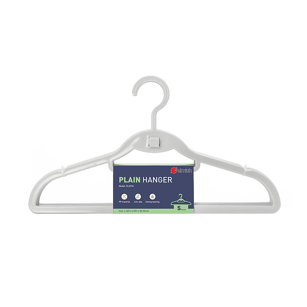 Bộ móc áo trơn 5 chiếc Elmich EL0274
