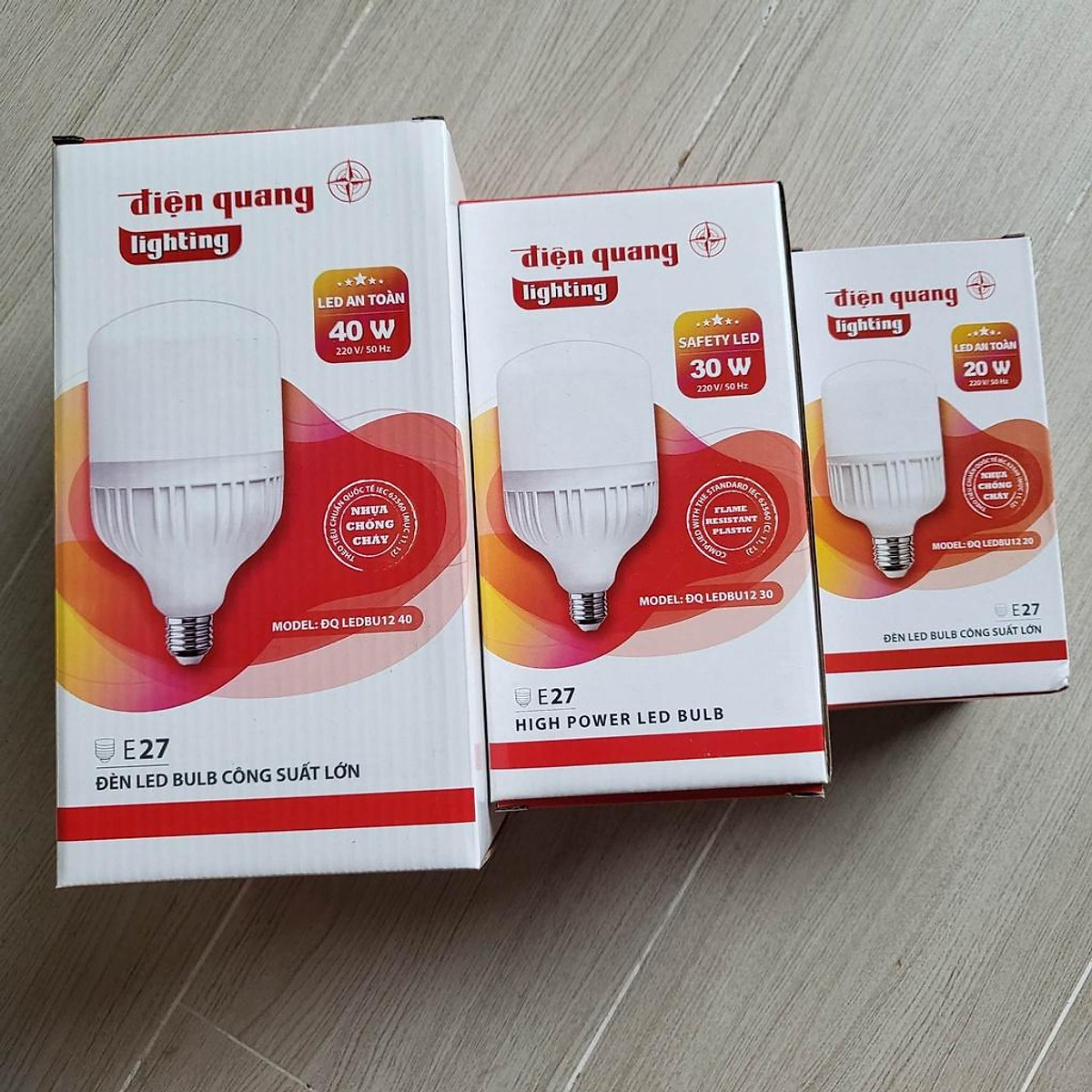Đèn LED bulb công suất lớn Điện Quang ĐQ LEDBU12 bầu kín - công suất 20W/30W/40W - ánh sáng trắng/vàng