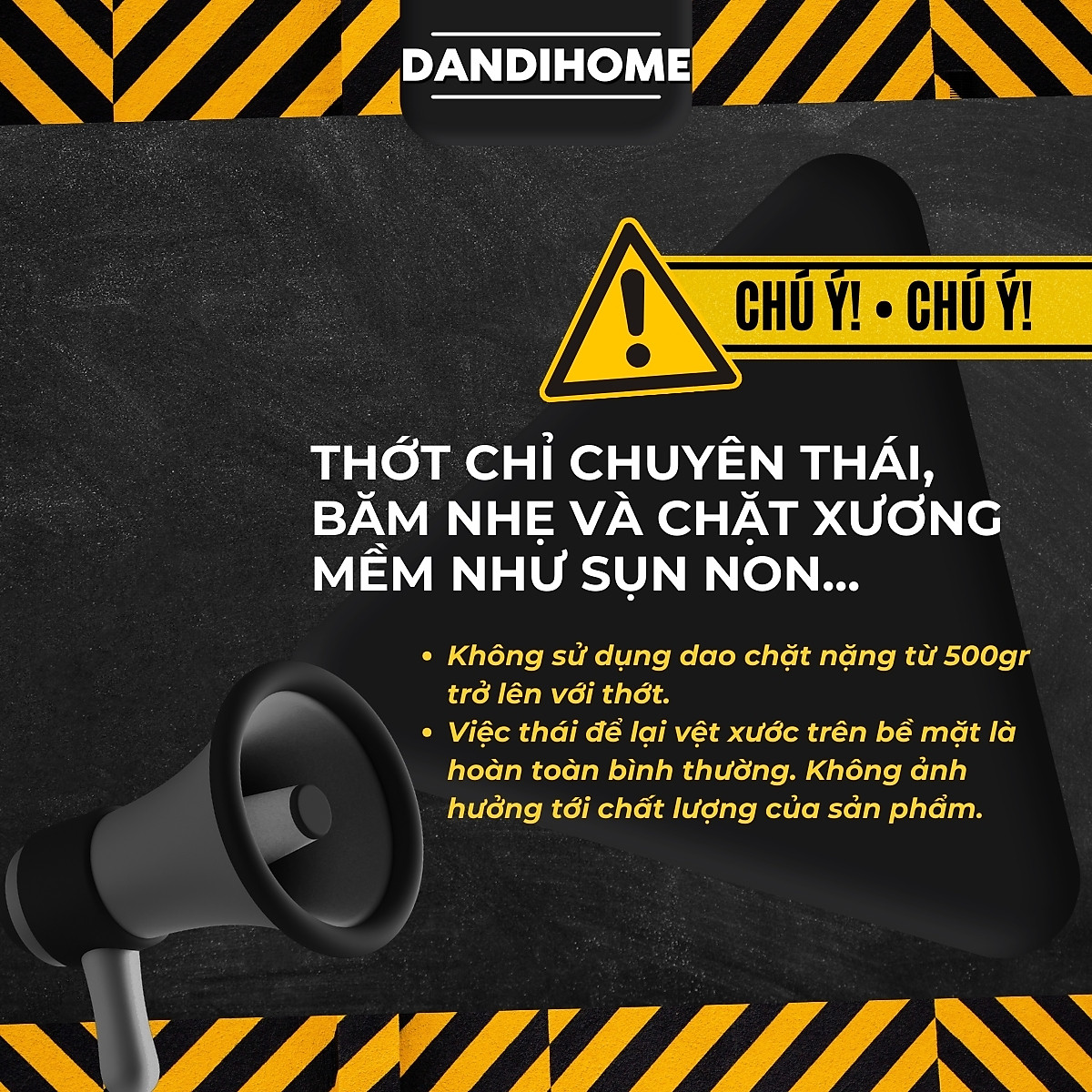 Thớt inox 304 và nhựa kháng khuẩn DandiHome cao cấp hai mặt - Hàng chính hãng