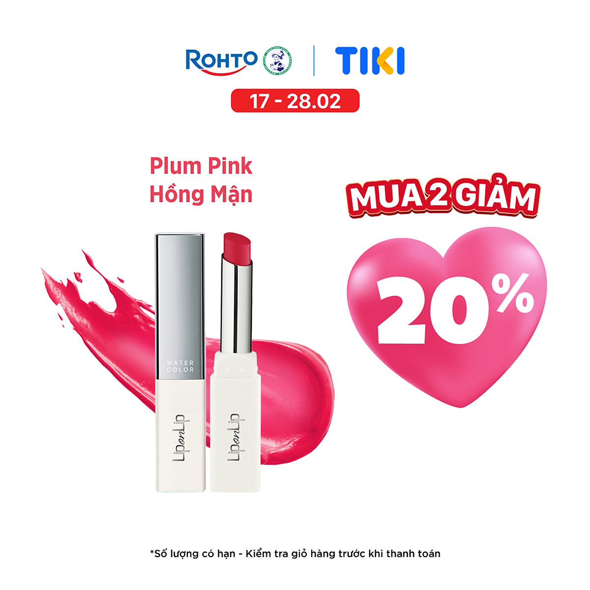 Son thỏi dưỡng môi trang điểm, cho môi căng mọng Lip On Lip Water Color