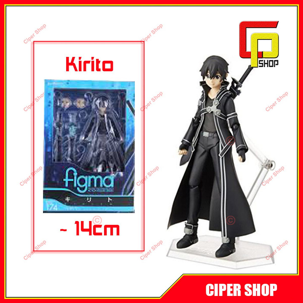 Mô hình Figma Kirito 174  Figure Action Kirito 174  Figure Sword Art  Online