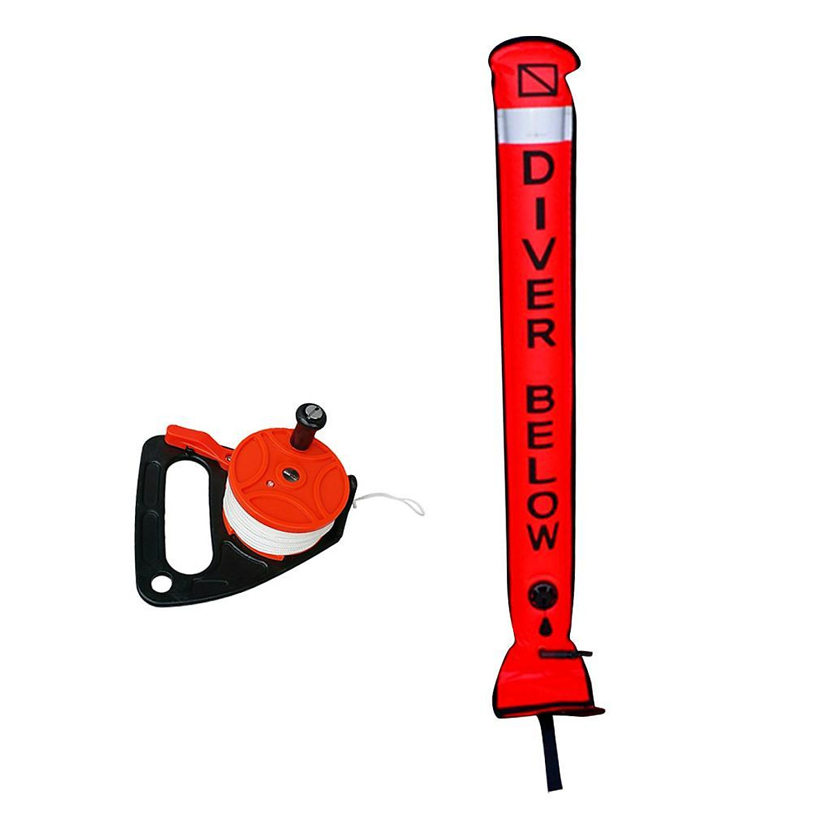 Scuba Diving SMB Safety Sausage Surface Marker Buoy Signal Tube & Dive Reel 