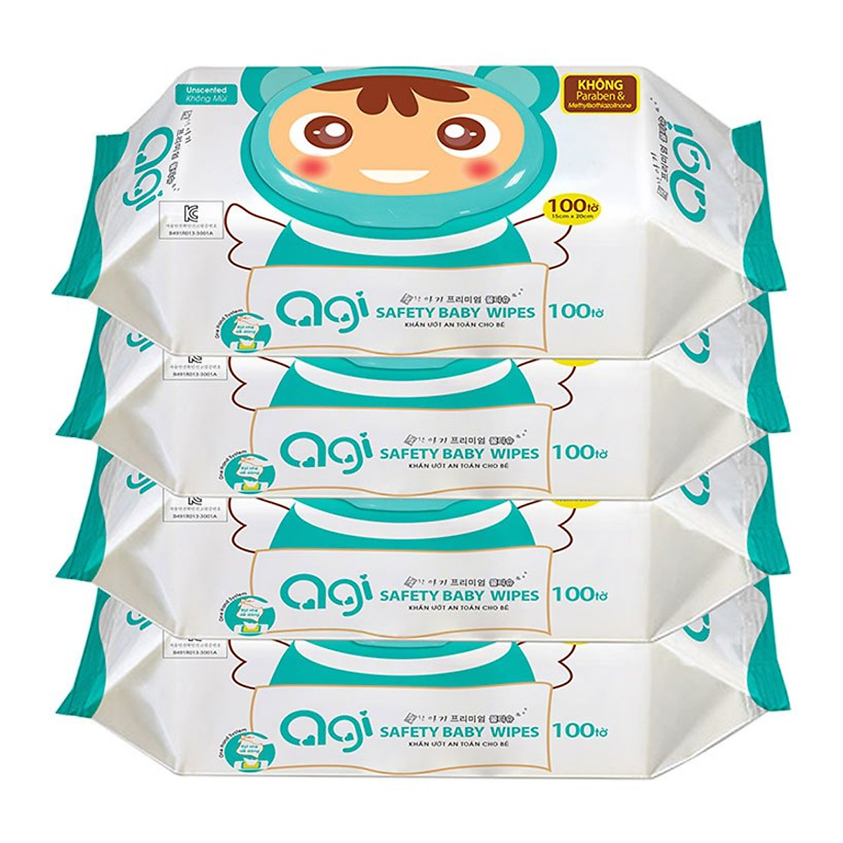 Khăn ướt Agi không mùi V438 (5 gói màu ngẫu nhiên)
