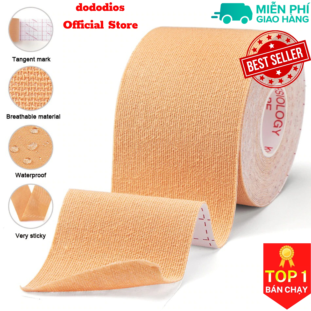 Băng keo dán cơ thể thao dododios chất liệu cao cấp chống chấn thương, bảo vệ trong quá trình tập gym, băng dán thể thao, băng dán cơ tay, băng dán cơ chân - Hàng chính hãng