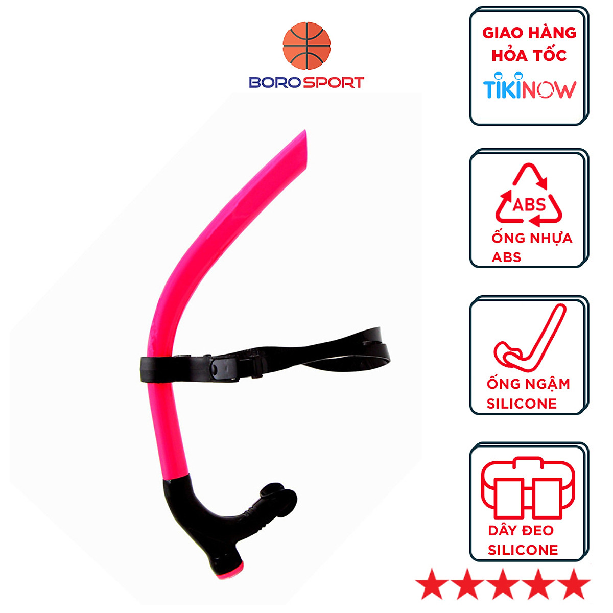 Ống Thở Lặn Chuyên Nghiệp Cleacco Với Dây Đeo Silicone Mềm Mại Co Giãn - Hàng Chính Hãng