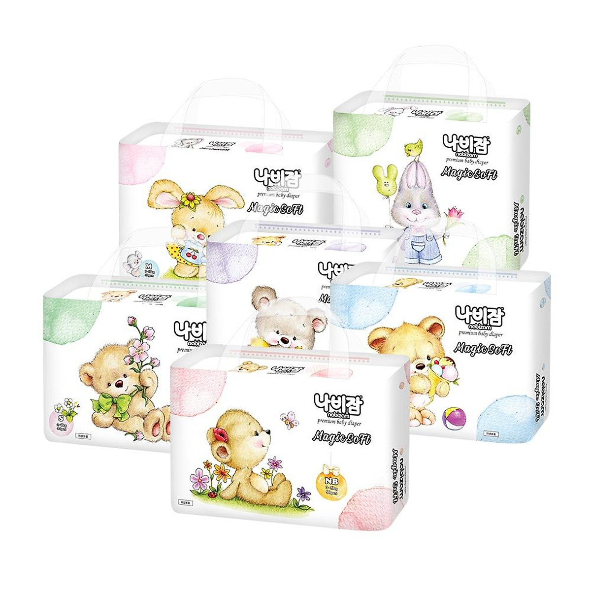 Combo 4 bịch Tã Bỉm Nabizam Magic Sofl dán/quần Nội địa Hàn cao cấp mềm ma thuật đủ size