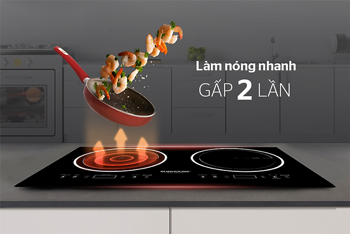 Bếp Âm Từ Đôi Sunhouse SHB9003-EC (70 cm) - Hàng Chính Hãng