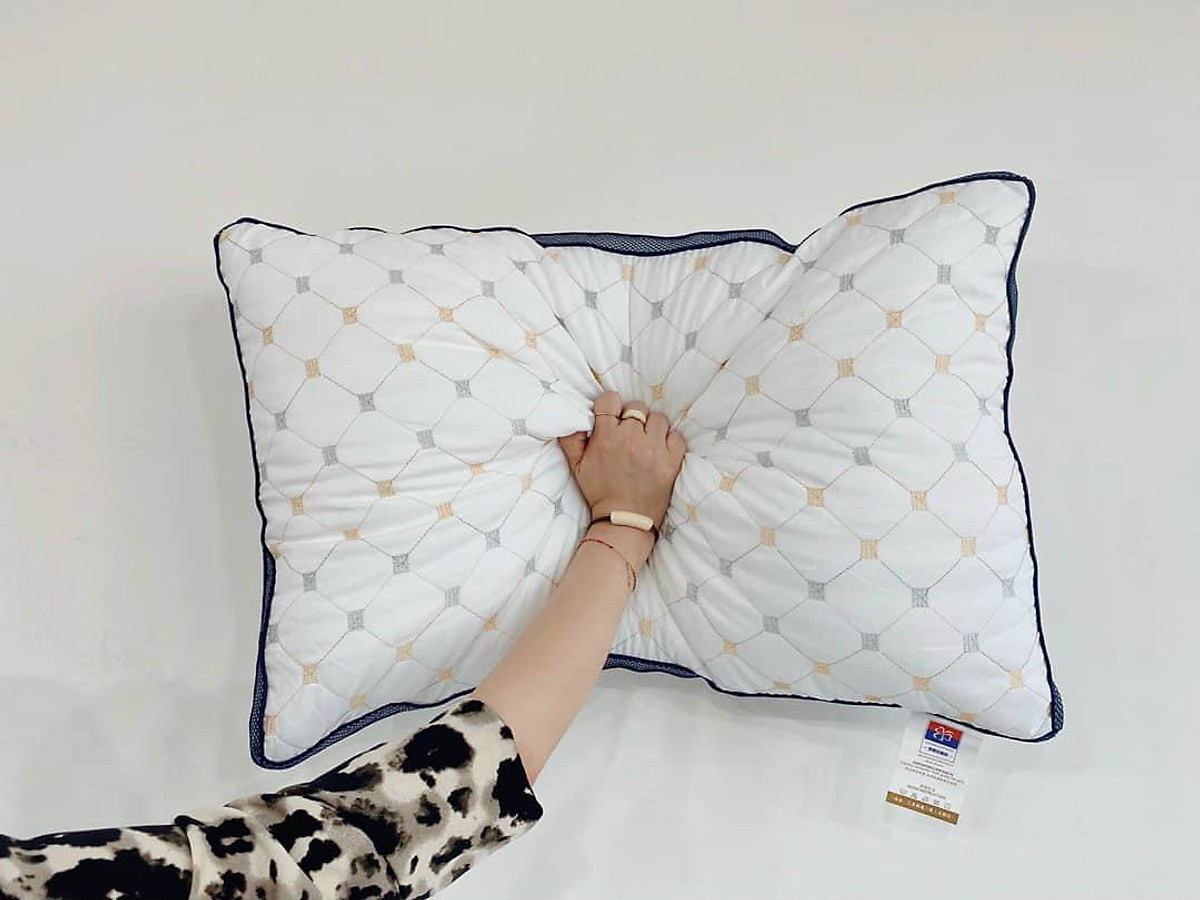 Đôi ruột gối nằm trần trám LIDACO cao cấp bông tự nhiên vải cotton 100% kích thước 50x70cm (2 chiếc)