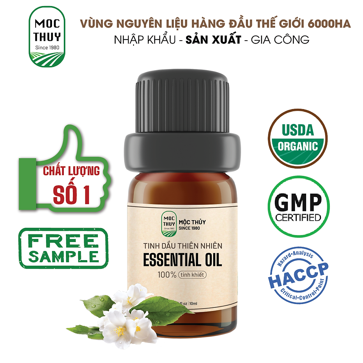 Tinh Dầu Trà Trắng Nguyên Chất Hữu Cơ MỘC THỦY 100ML White Tea