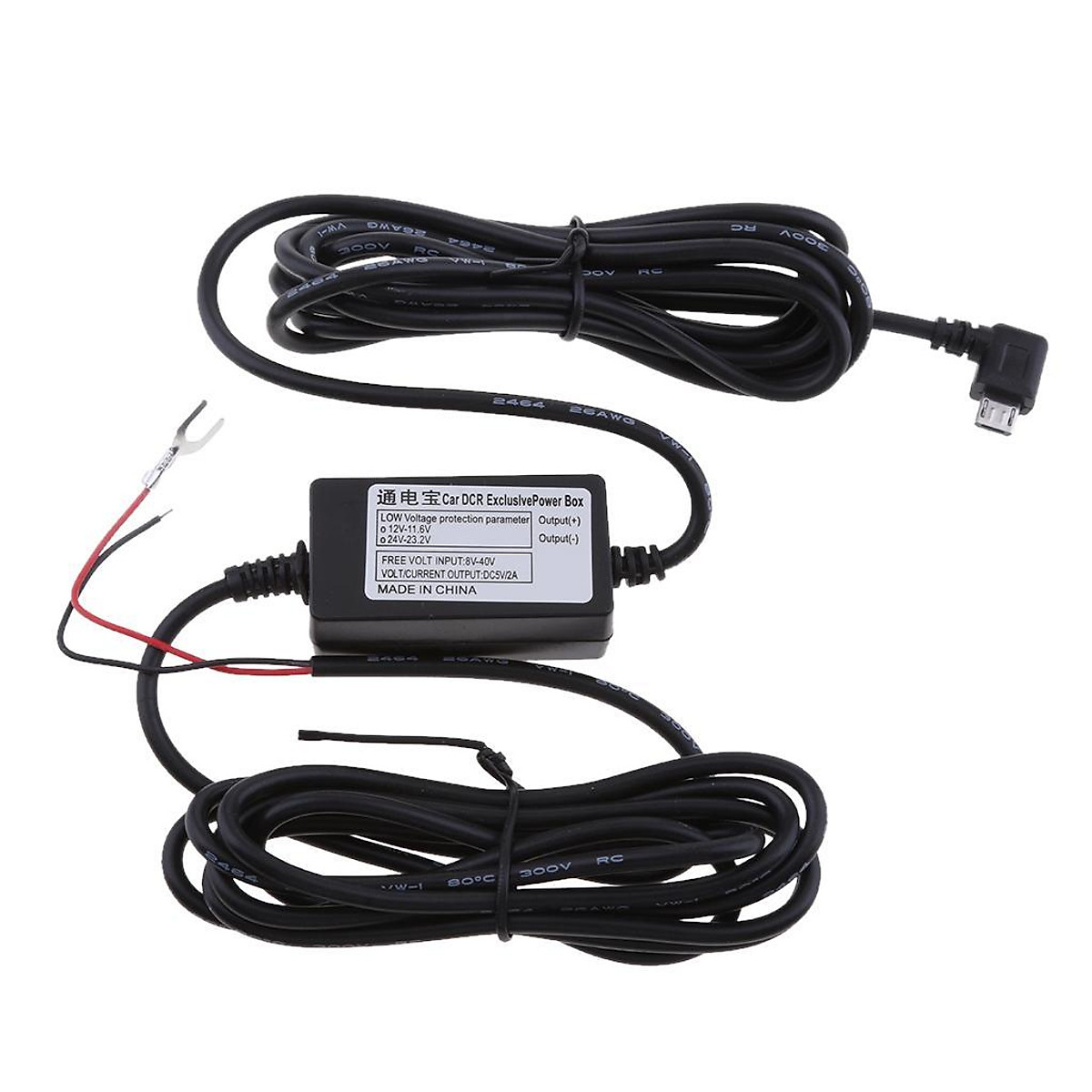 2x 12V to 5V Converter Hard Wire Adapter Micro USB Port 3.5M Phụ kiện ô tô