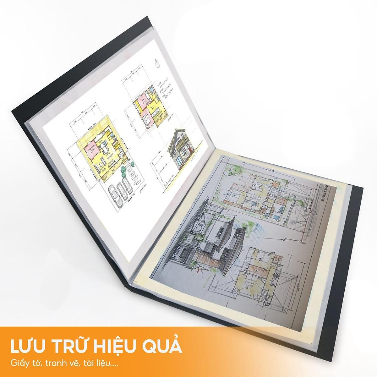 Bìa Lá A3 Clear Book AO+, Bìa PP/ 20 Lá Đựng Tài Liệu, Tranh Vẽ