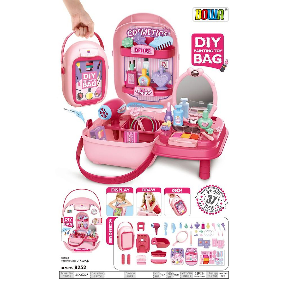 Đồ Chơi Trang Điểm Cho Bé Gái Từ 3 Tuổi BOWA 8252