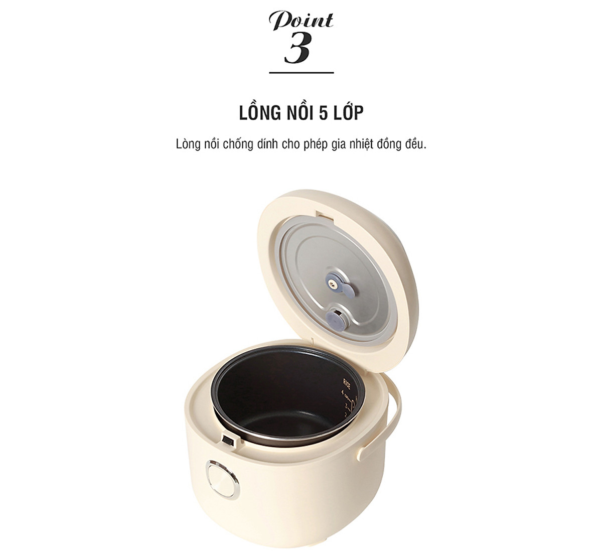 Nồi Cơm Điện Lock&Lock EJR716IVY 0.8L - Hàng Chính Hãng