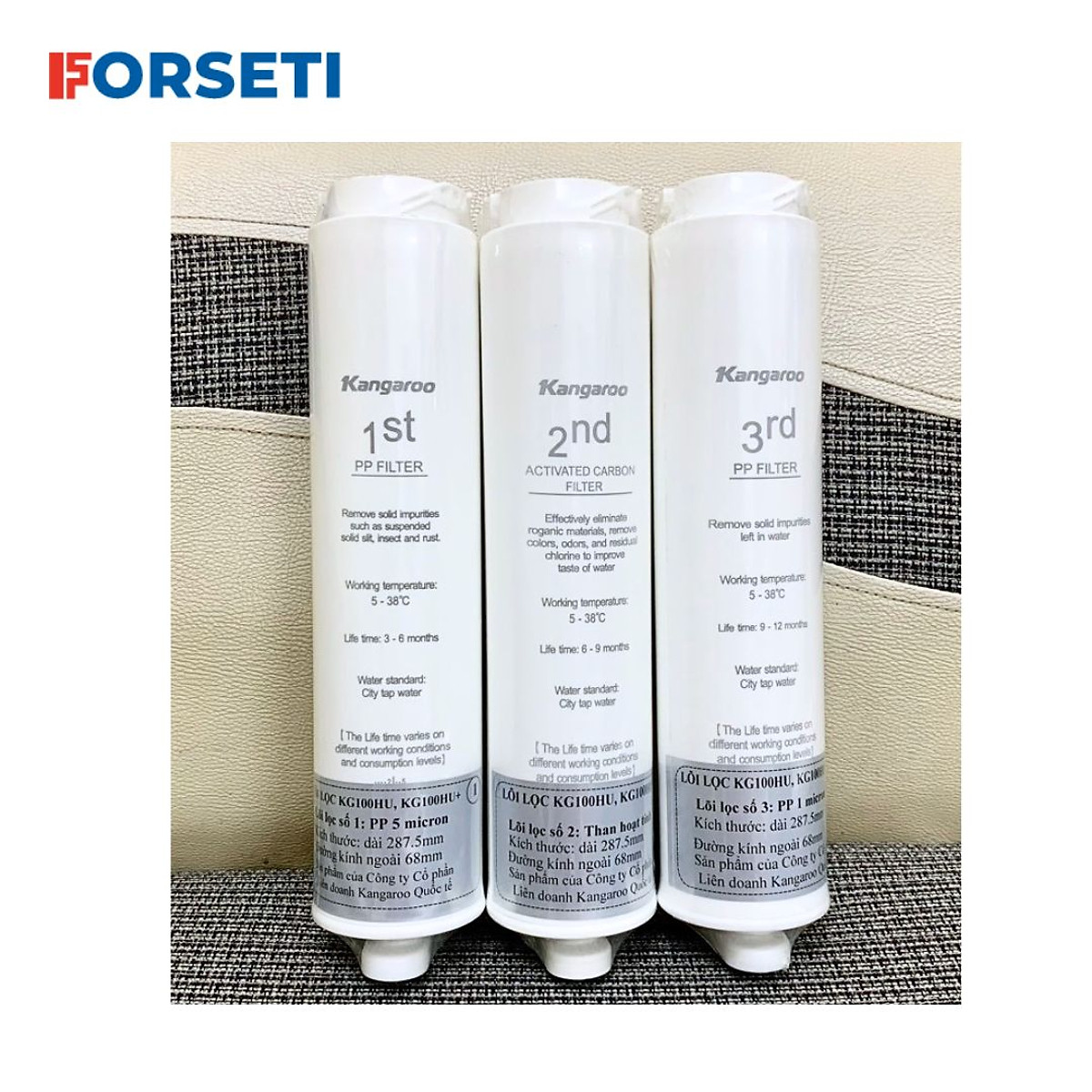 Bộ Lõi lọc 123 KG100HU, KG100HU+ dành cho các máy Kangaroo KG100HU, KG100HU+, KG100MED, KG100EED, KG-Y1MED- Hàng chính hãng