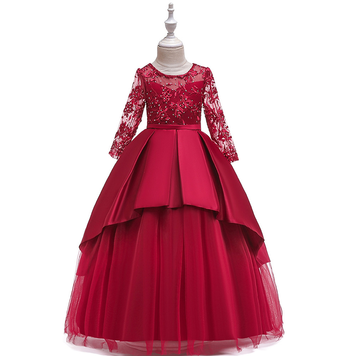 Đầm dạ hội kiểu lệch vai xẻ đùi phối hoa eo Đỏ  AlvinStoreVn