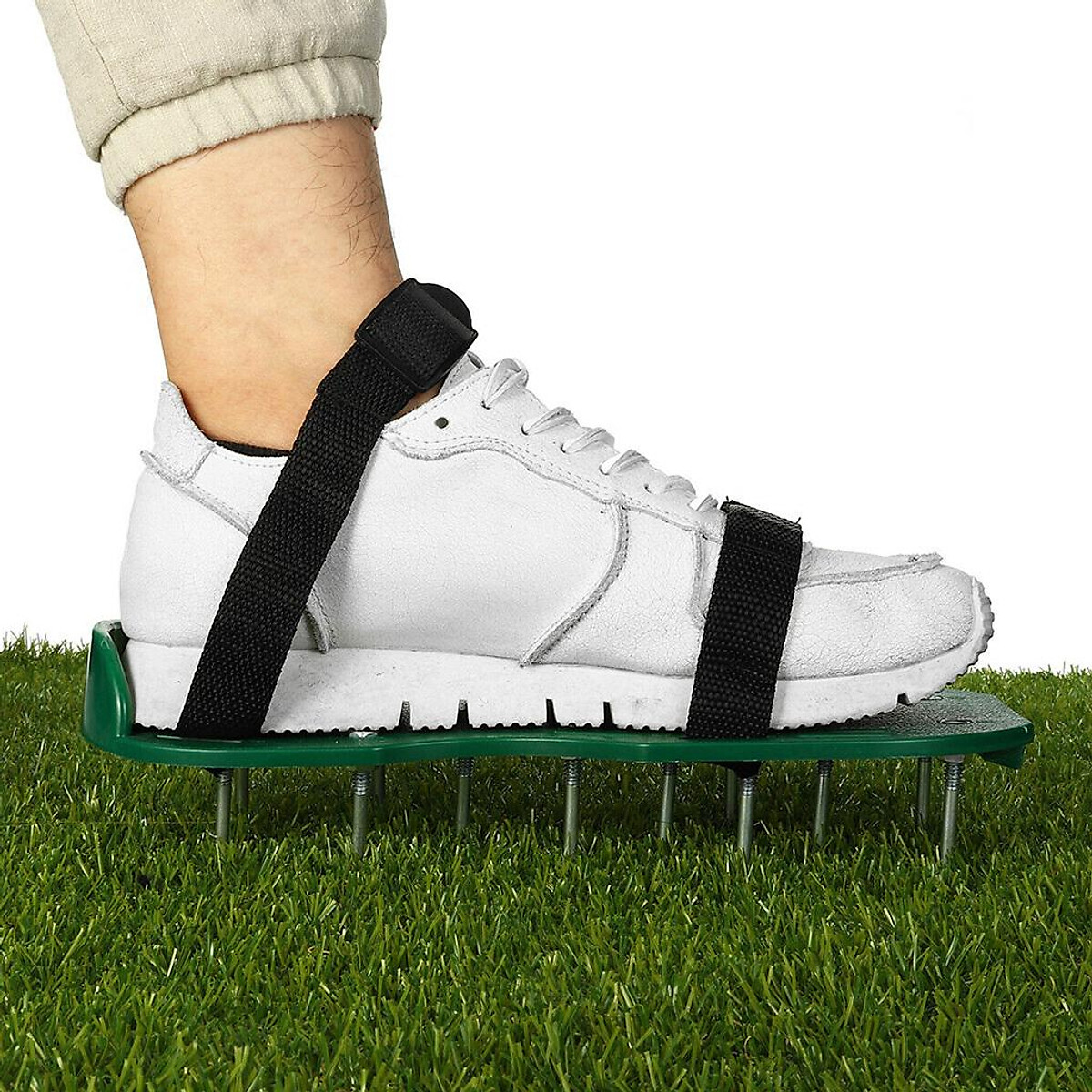 LAWN AERATOR SHOES 4 STRAPS HEAVY DUTY SANDALS FOR AERATING LAWN YARD