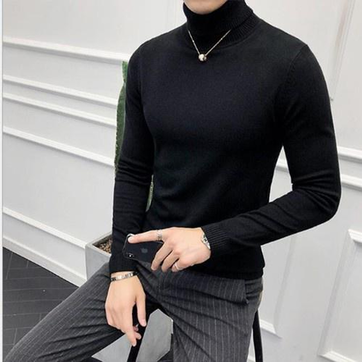 Áo Len Nam cổ lọ dài tay đẹp, Áo len nam cao cổ thời trang cao Áo Len Nam Cổ Lọ Dài Tay Đẹp, Áo Len Nam Cao Cổ Thời Trang Cao