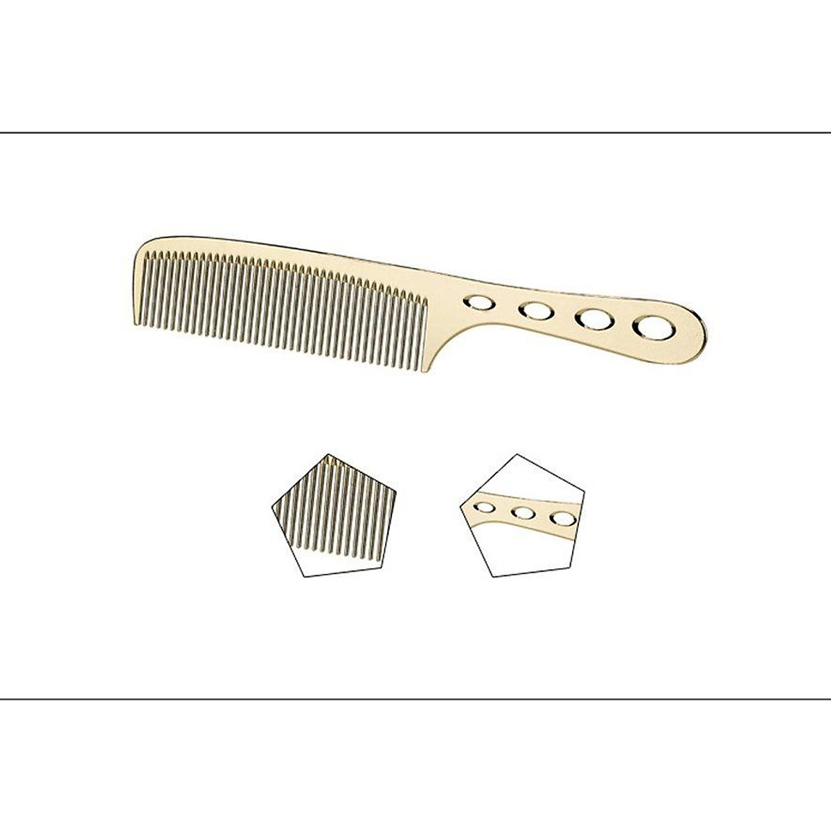 Professional Aluminum Hair Comb Brush Antistatic Cutting Comb Double Side S908