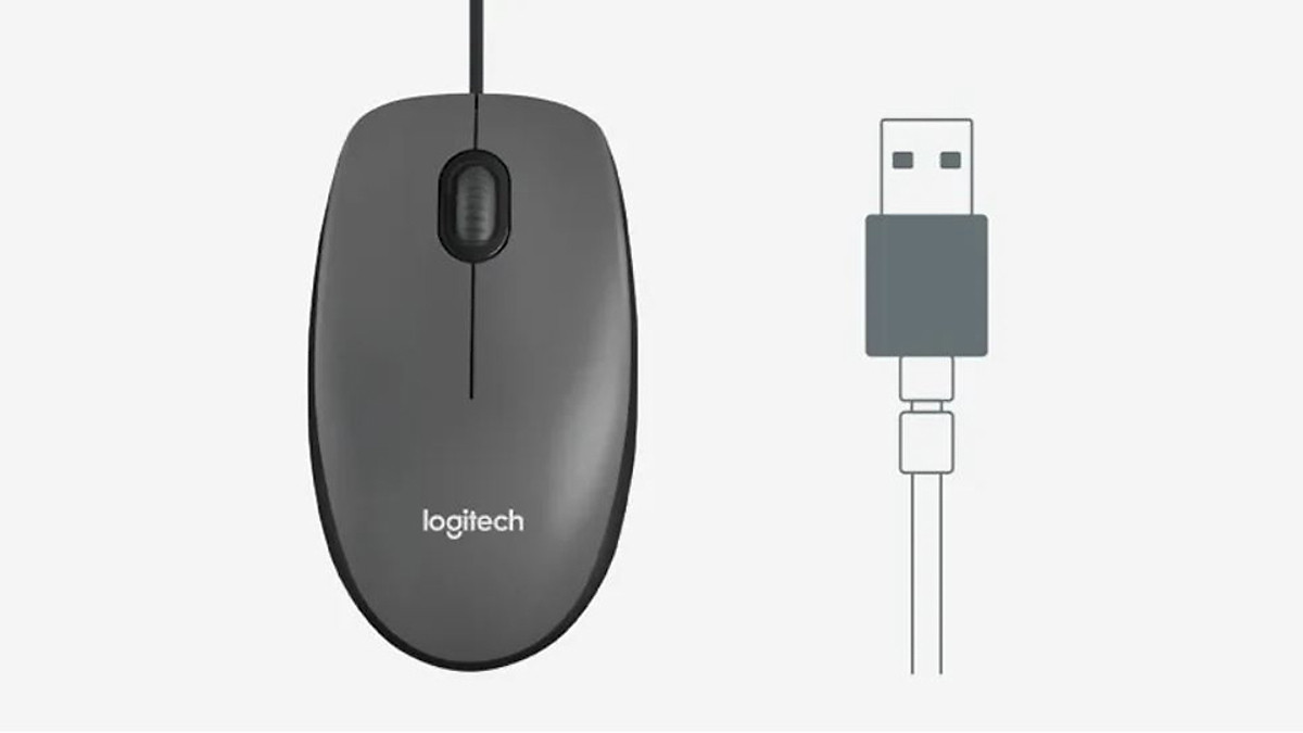 Chuột có dây Logitech M90 - Hàng Chính Hãng