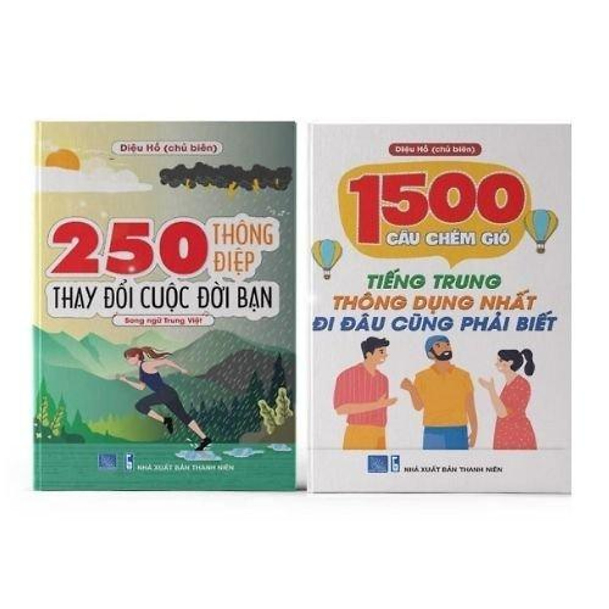 Sách - Combo: 1500 Câu chém gió tiếng Trung thông dụng nhất + 250 Thông Điệp Thay Đổi Cuộc Đời Bạn (Song Ngữ Trung Việt)