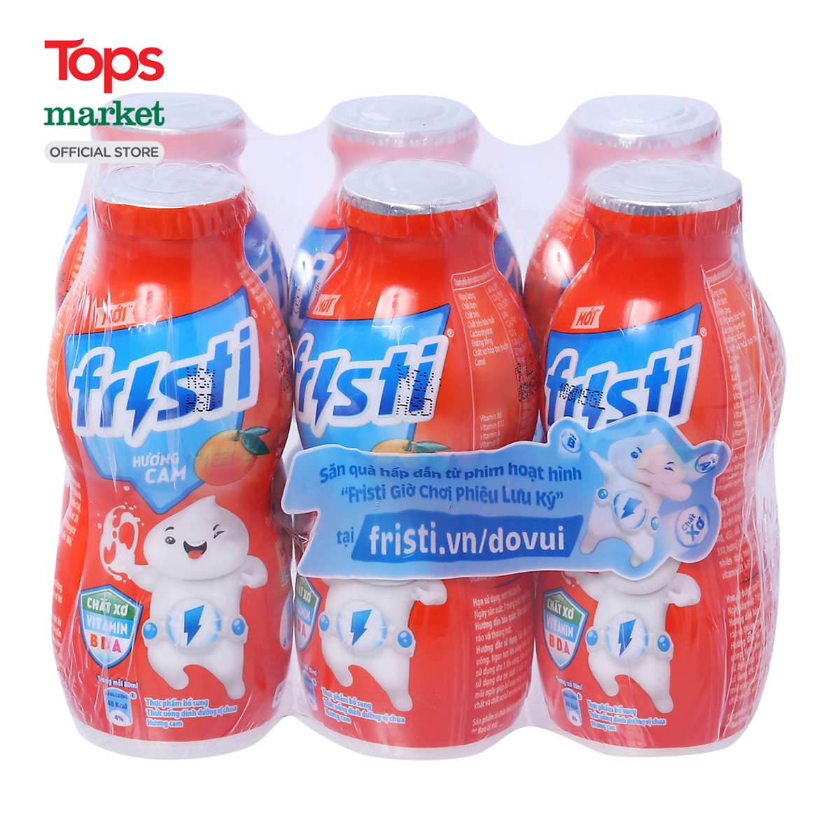 Lốc 6 Chai Sữa Chua Uống Fristi Hương Cam 80Ml - Sữa chua, phô mai