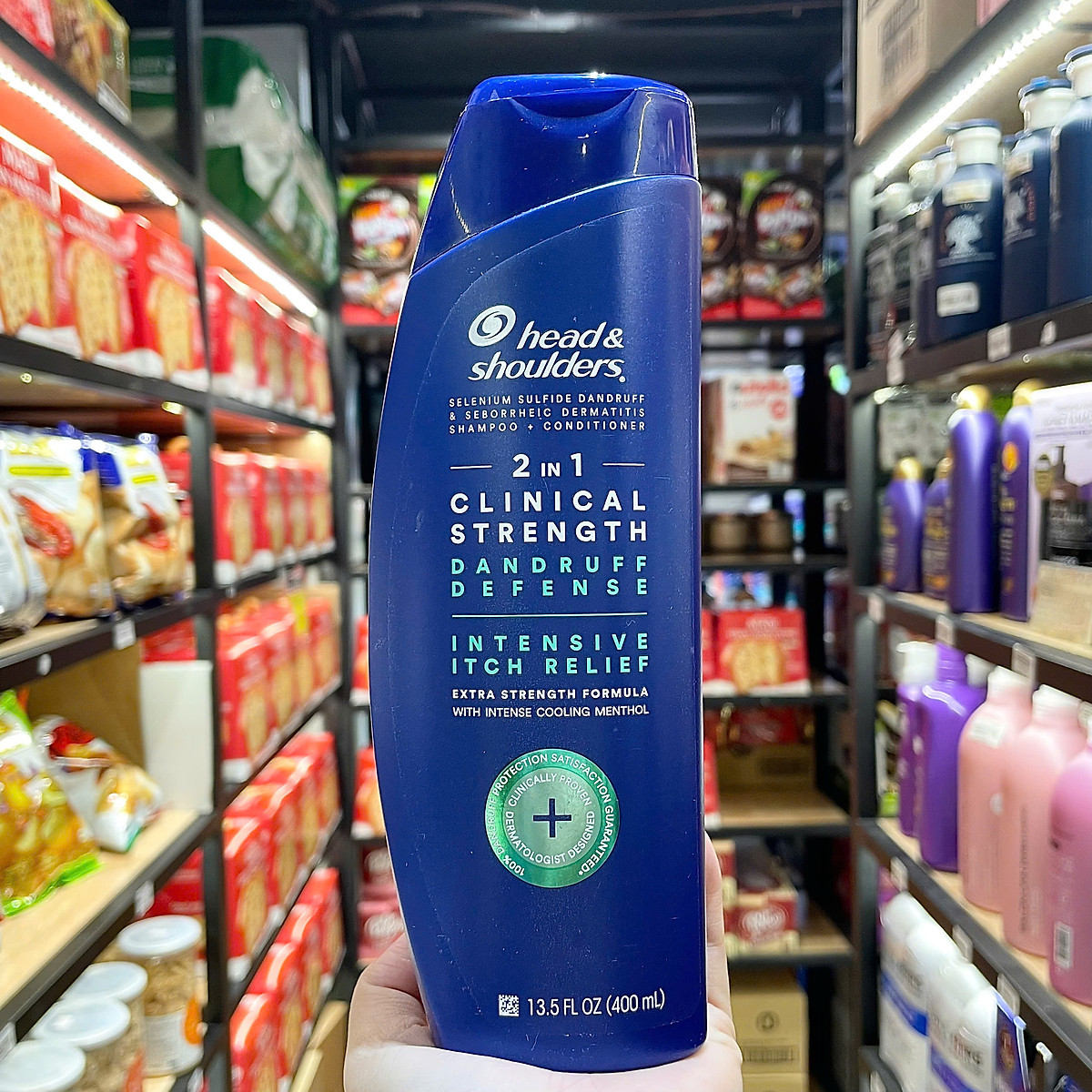 Dầu gội Head&Shoulders Clinical Strength Dandruff Defense Intensive Itch Relief 400ml hàng Mỹ mẫu mới - Da đầu nấm, ngứa, gàu