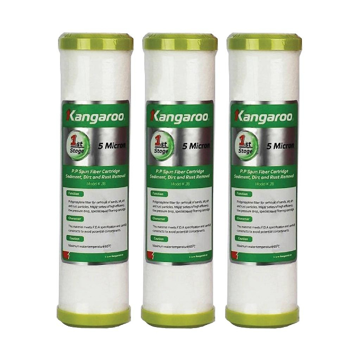 Combo 4 lõi lọc ( Bộ lọc thô số 1,2,3 + lõi số 1) cho máy lọc nước KANGAROO hàng chính hãng