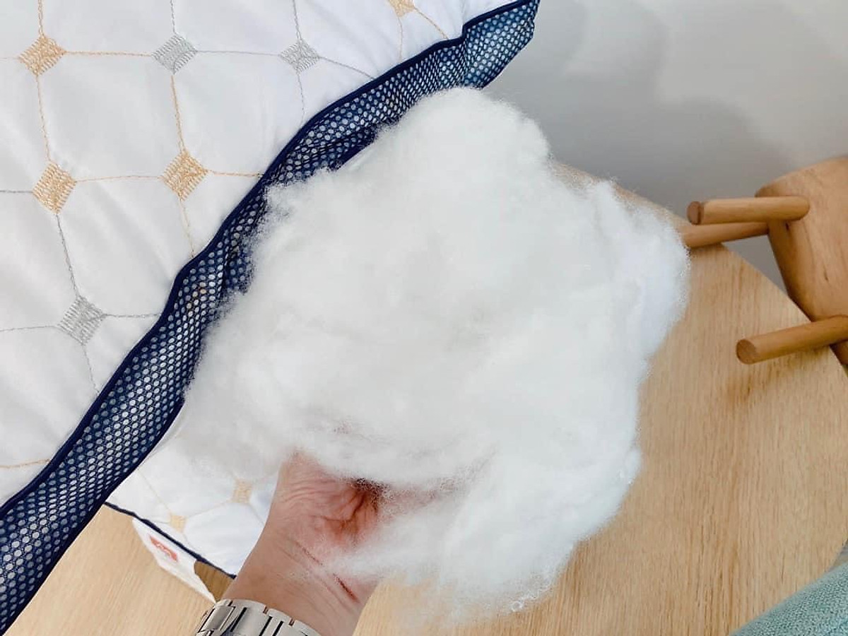 Đôi ruột gối nằm trần trám LIDACO cao cấp bông tự nhiên vải cotton 100% kích thước 50x70cm (2 chiếc)