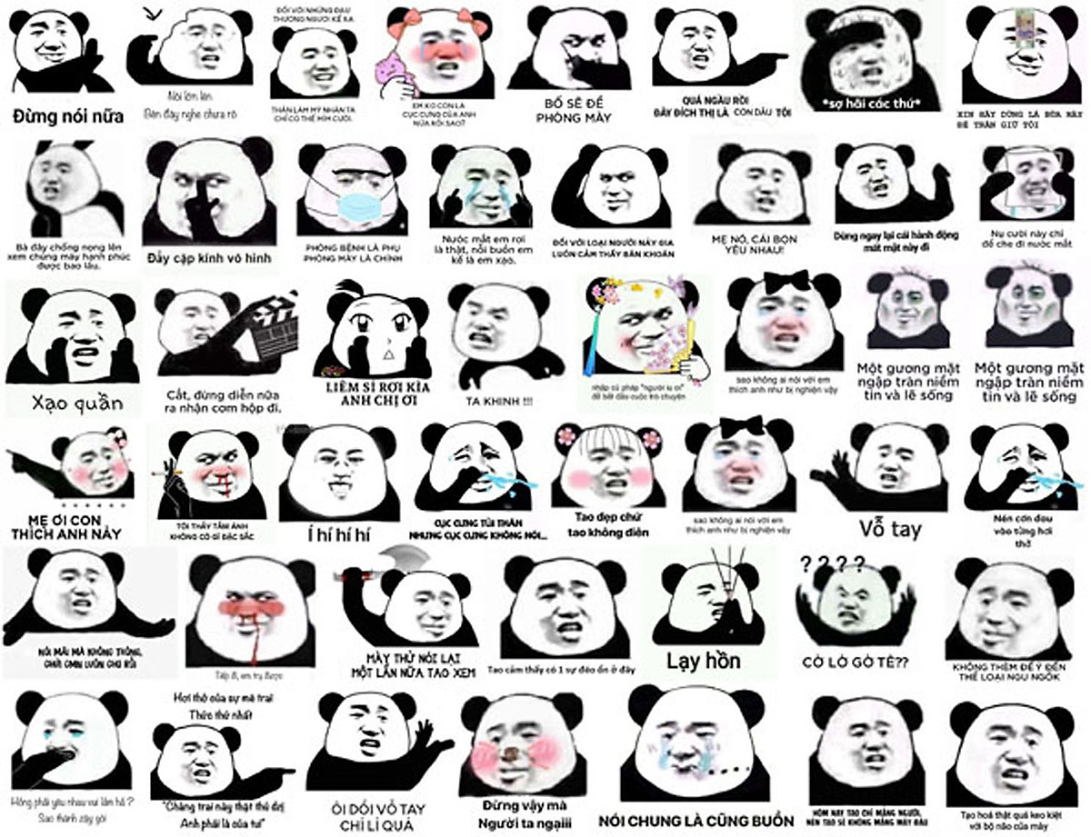 Mua sticker set 60 ảnh Meme Gấu Trúc bựa. cute. hài hước tại ...