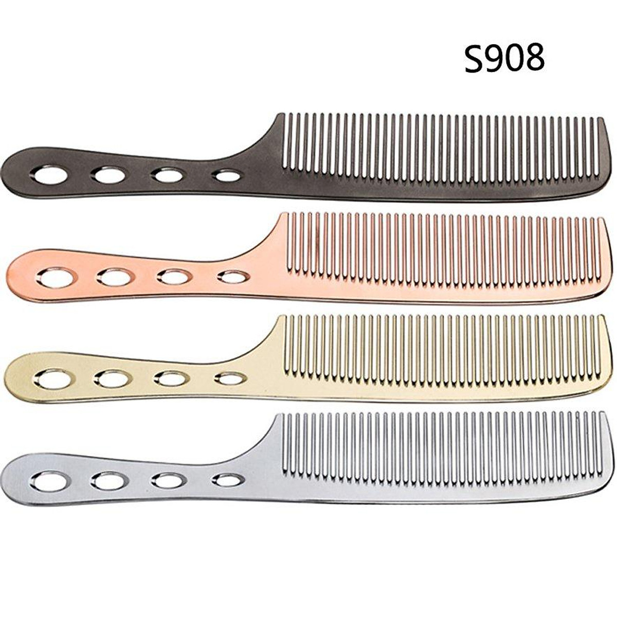 Professional Aluminum Hair Comb Brush Antistatic Cutting Comb Double Side S908